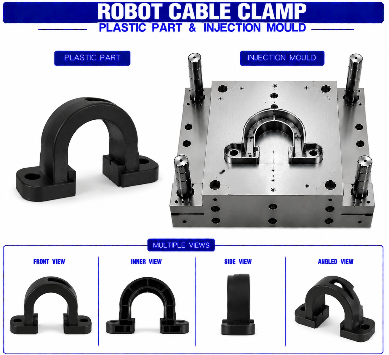 Robot Plastic Cable Clamp Mould and Moulding Services